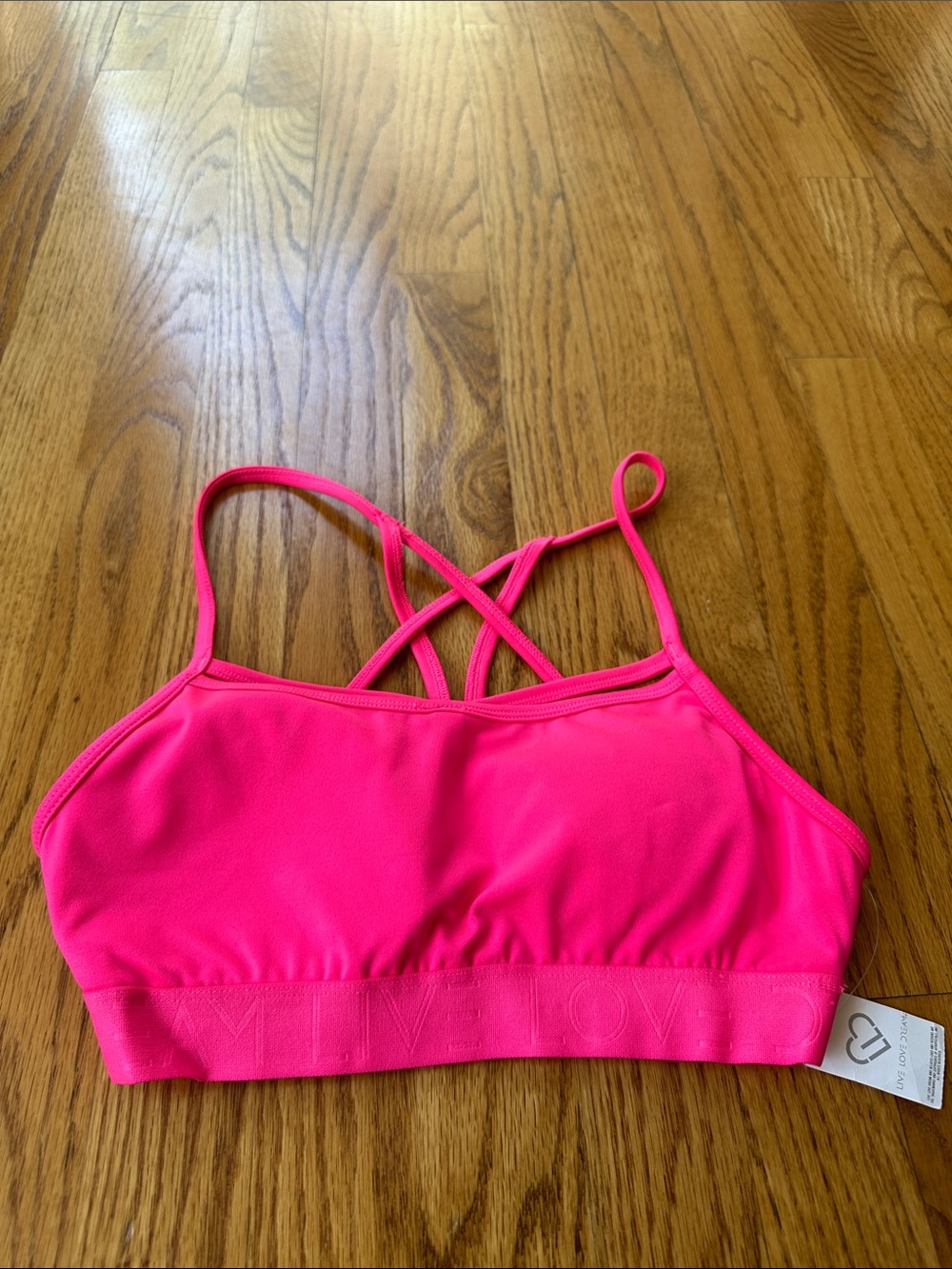 Aeropostale Hot Pink Strappy Sports Bra